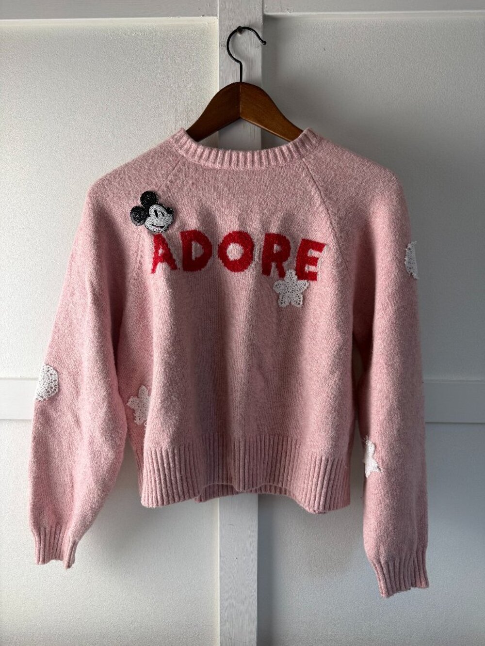 Pink Sweater with Added Patches